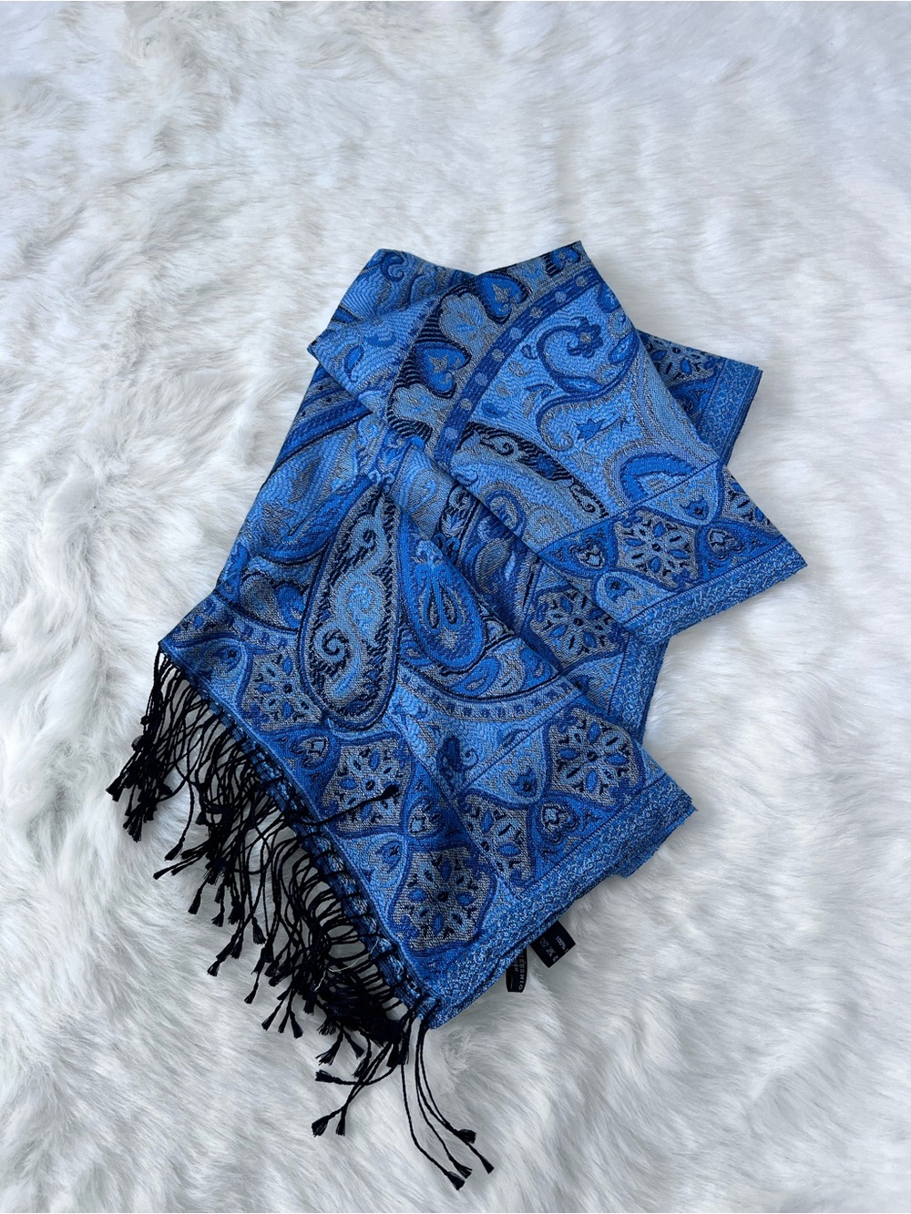 100%Silk Paisley Scarf Shawl Wrap - Women's 72”x22”